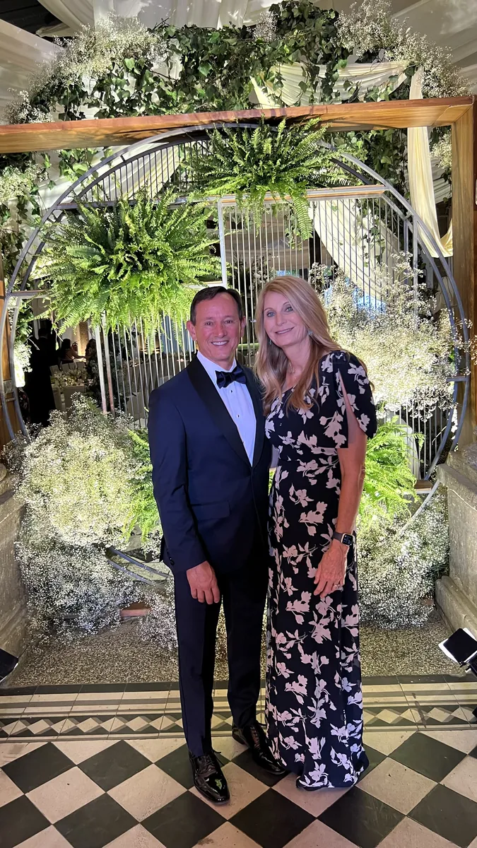 Robert and Katie Ruelas at a formal event